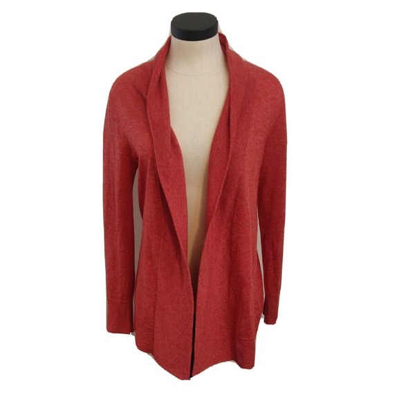 Eileen Fisher Sweaters - Eileen Fisher Women's Cardigan Sweater Open Front Drapey Size XS Red.